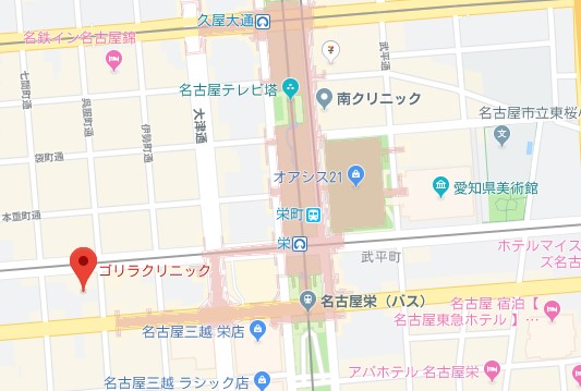 ゴリラクリニック名古屋栄＿MAP