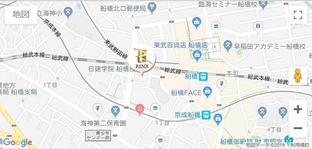 リンクス船橋駅前店のマップ