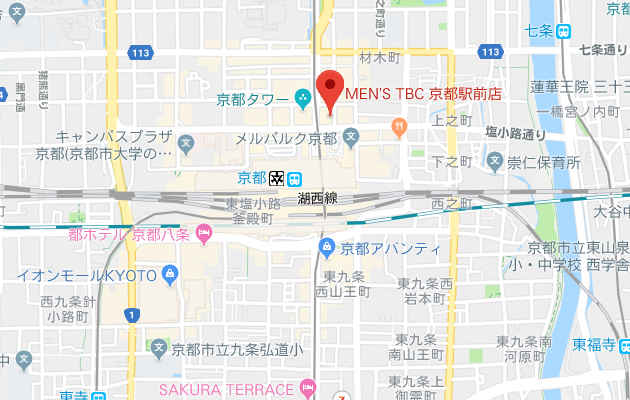 メンズTBC京都駅前店の地図