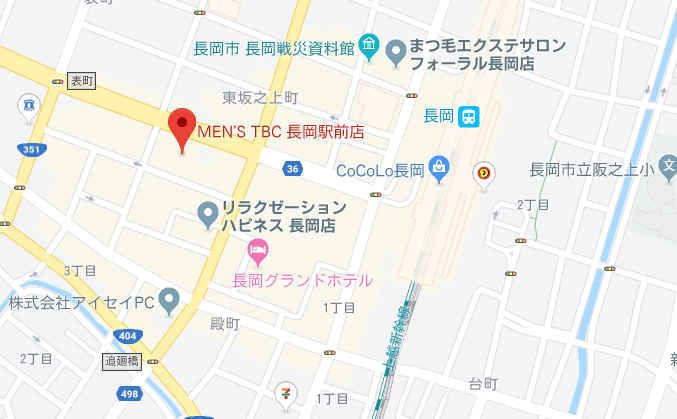 メンズTBC長岡店の地図