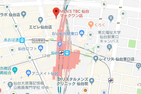メンズTBC仙台のマップ