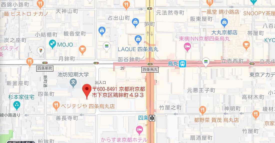メンズリゼ京都四条店のマップ