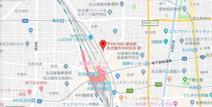 メンズリゼ名古屋駅前店のマップ