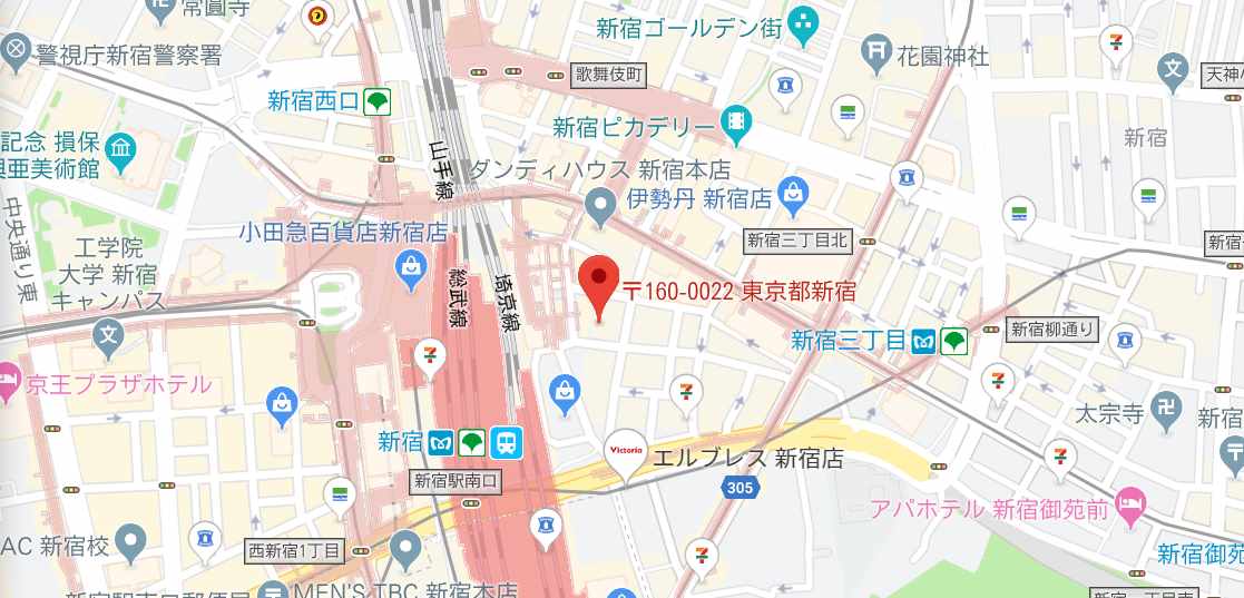 メンズTBC【新宿東口店】のマップ