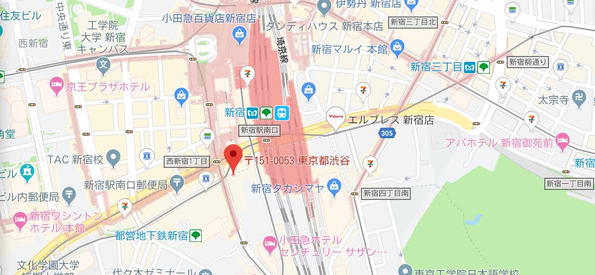 メンズTBC【新宿本店】のマップ