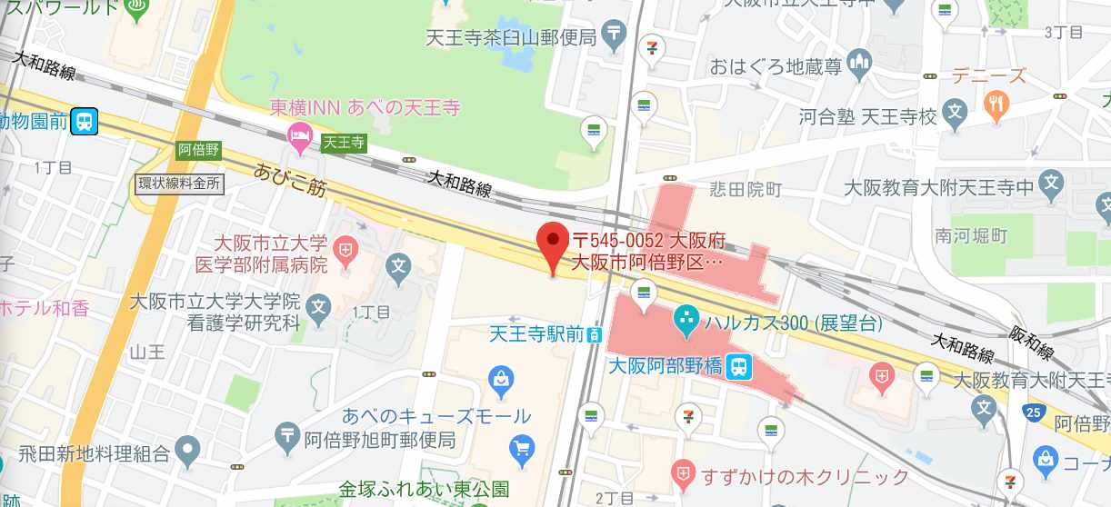 メンズTBC【天王寺店】のマップ